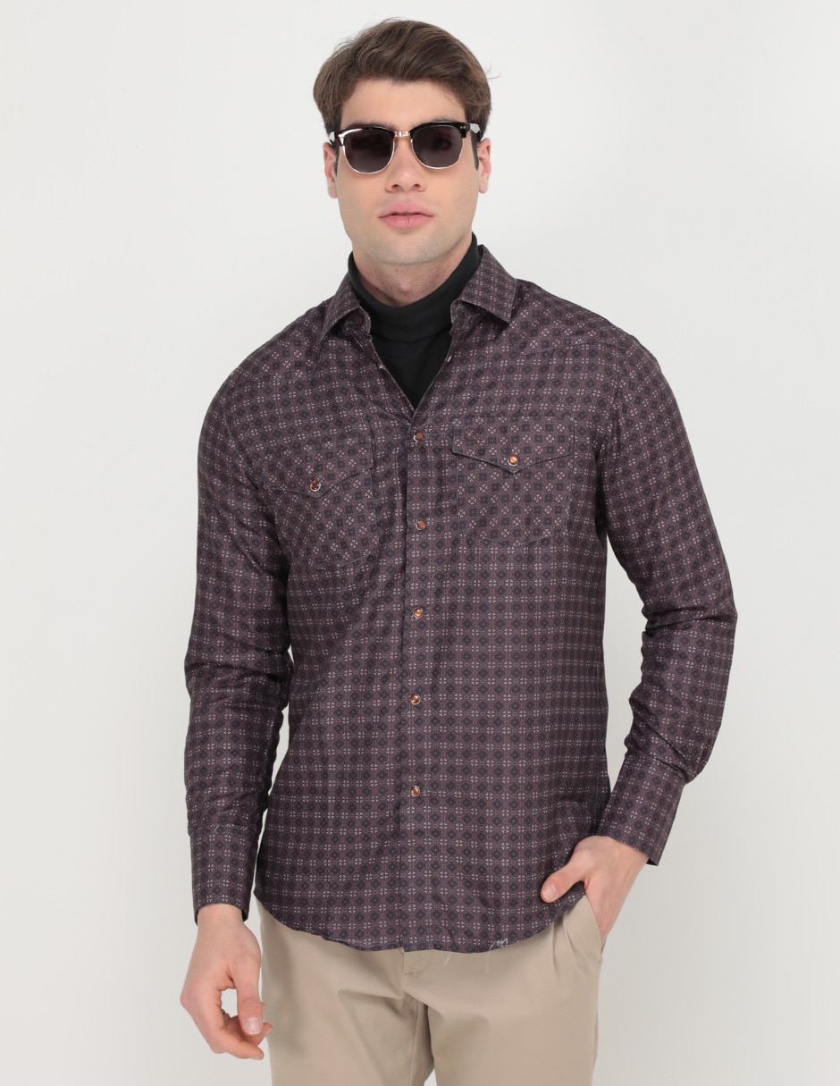 Camisa casual de algodón manga larga para hombre Camisa casual de algodón manga larga para hombre
