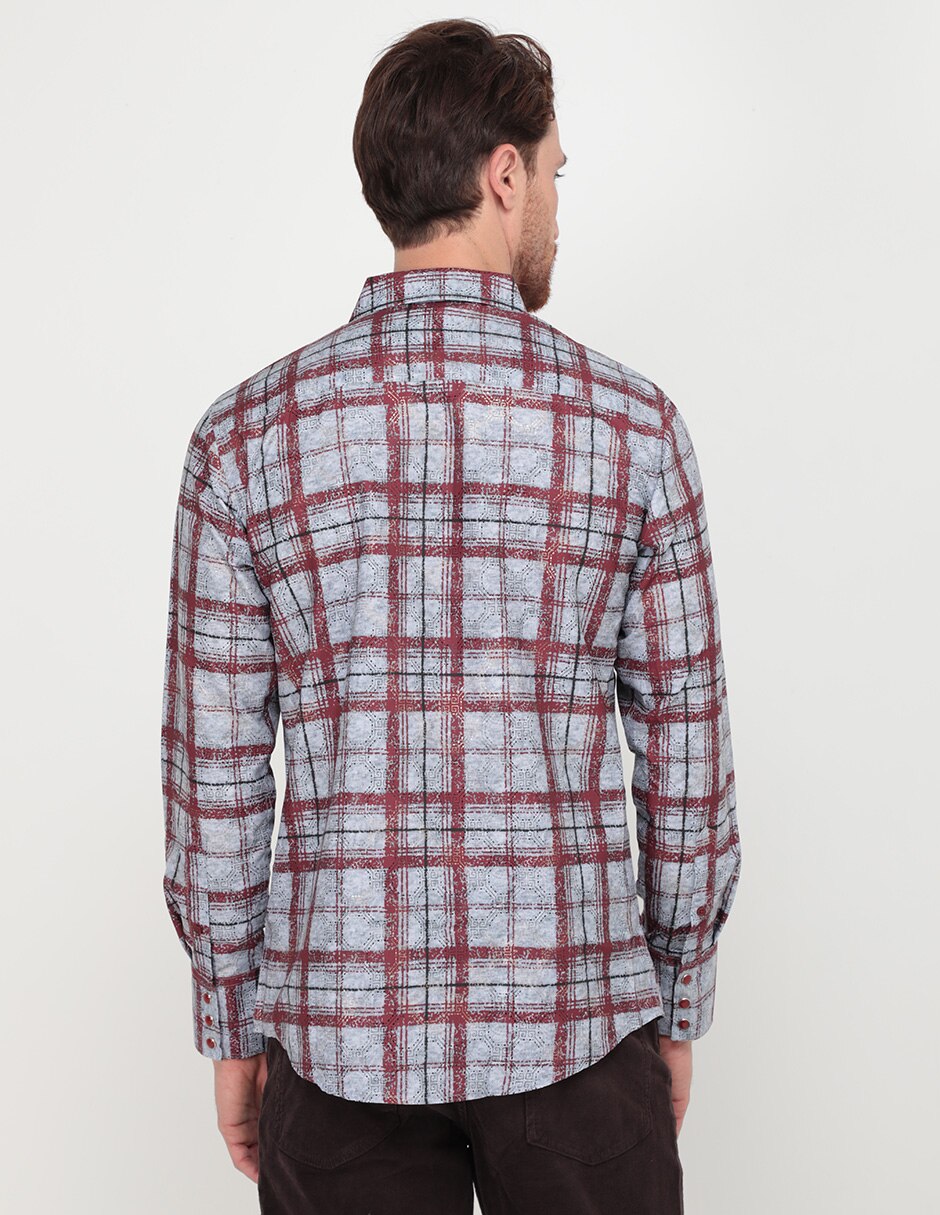 Camisa casual de algodón manga larga para hombre