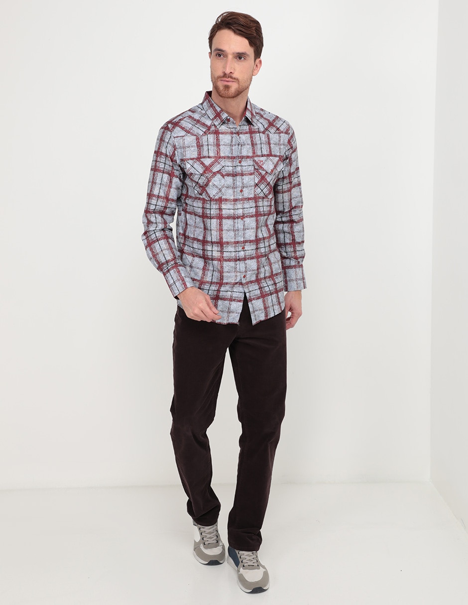 Camisa casual de algodón manga larga para hombre 4