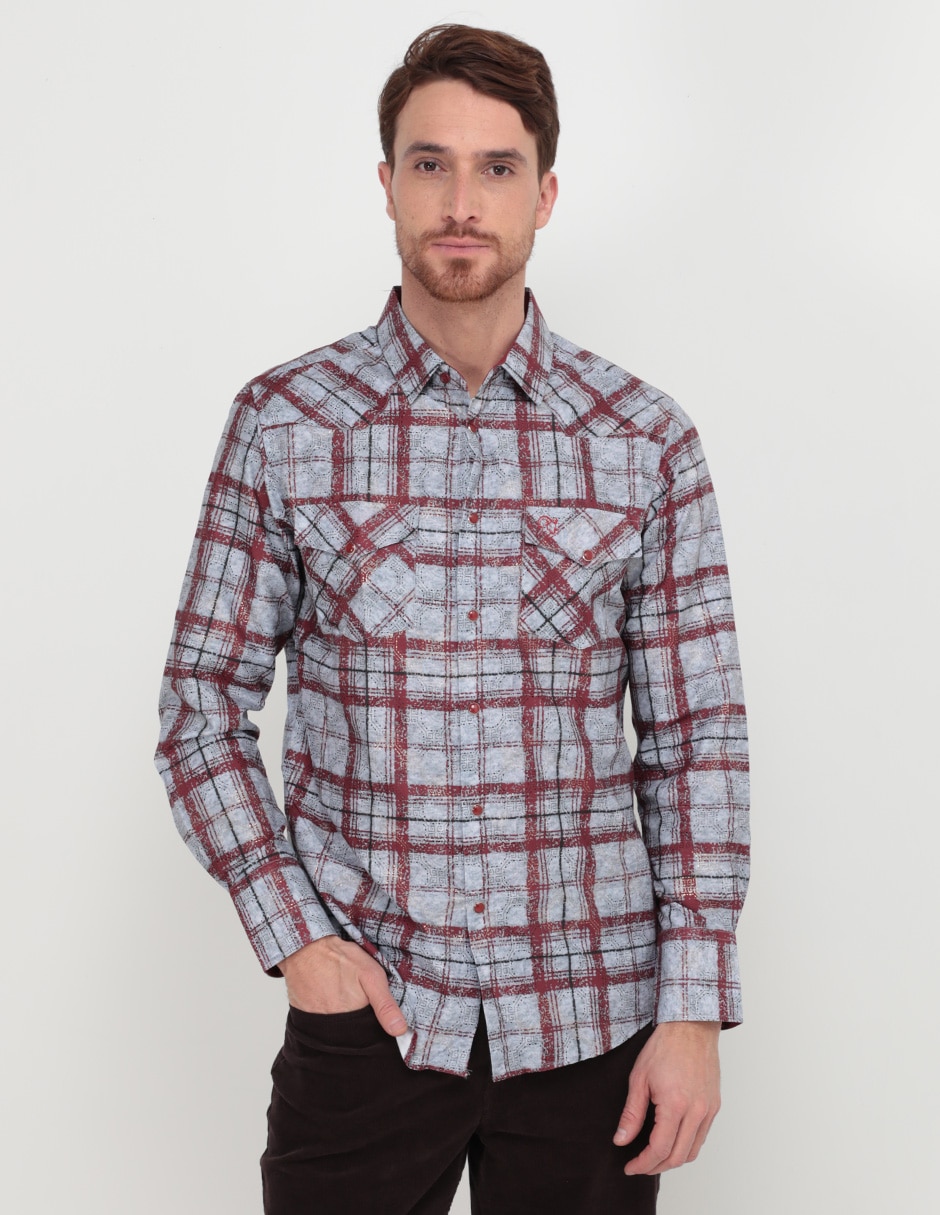 Camisa casual de algodón manga larga para hombre Camisa casual de algodón manga larga para hombre