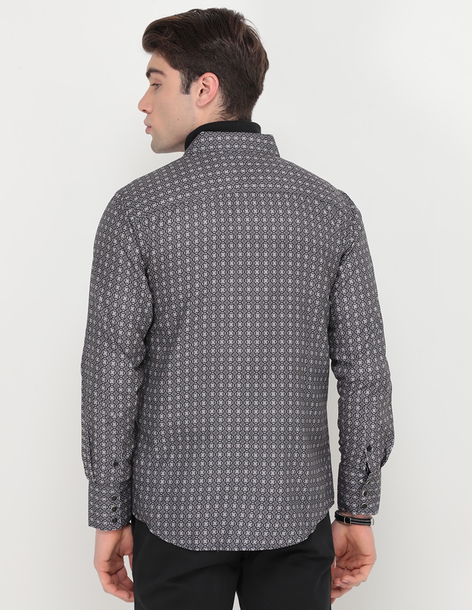 Camisa casual de algodón manga larga para hombre