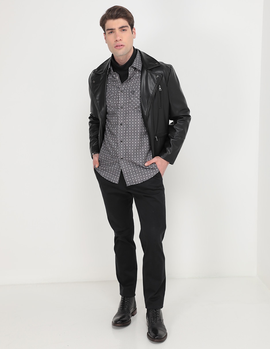 Camisa casual de algodón manga larga para hombre