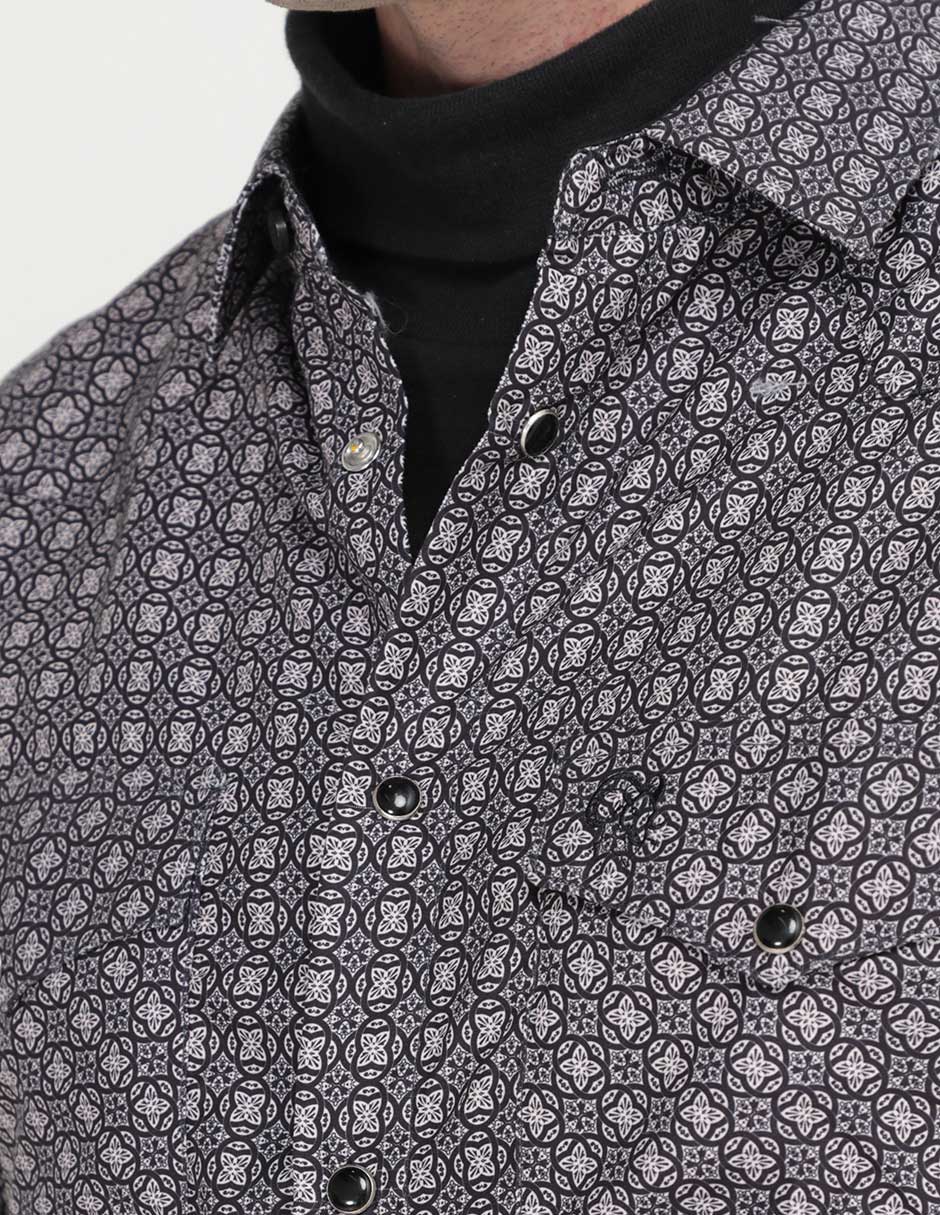 Camisa casual de algodón manga larga para hombre