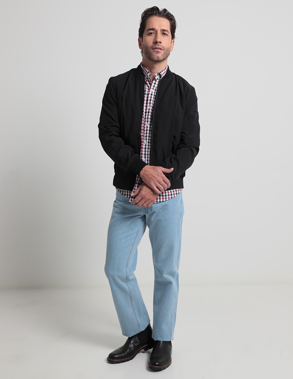 Jeans straight lavado claro para hombre 3