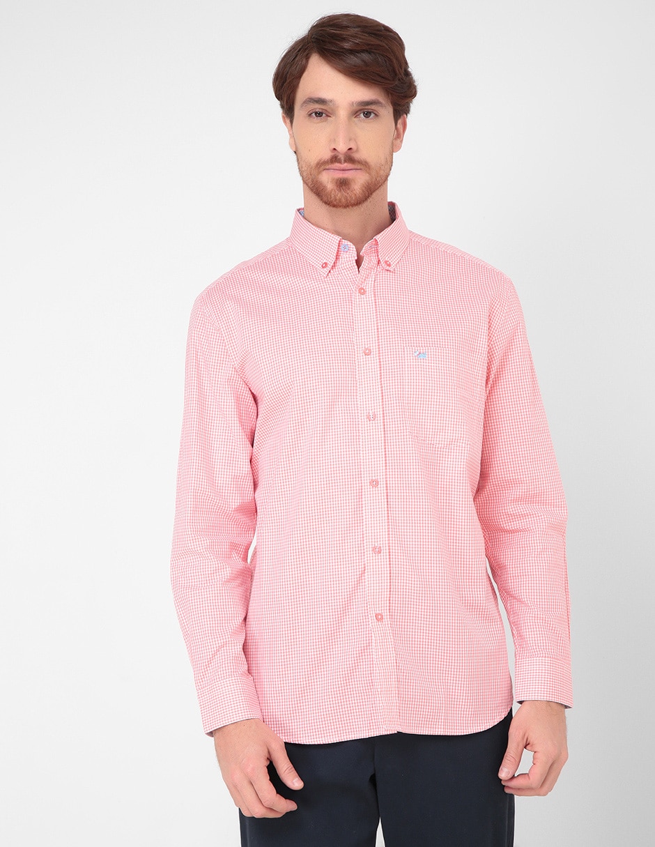 Camisa casual de algodón manga larga para hombre