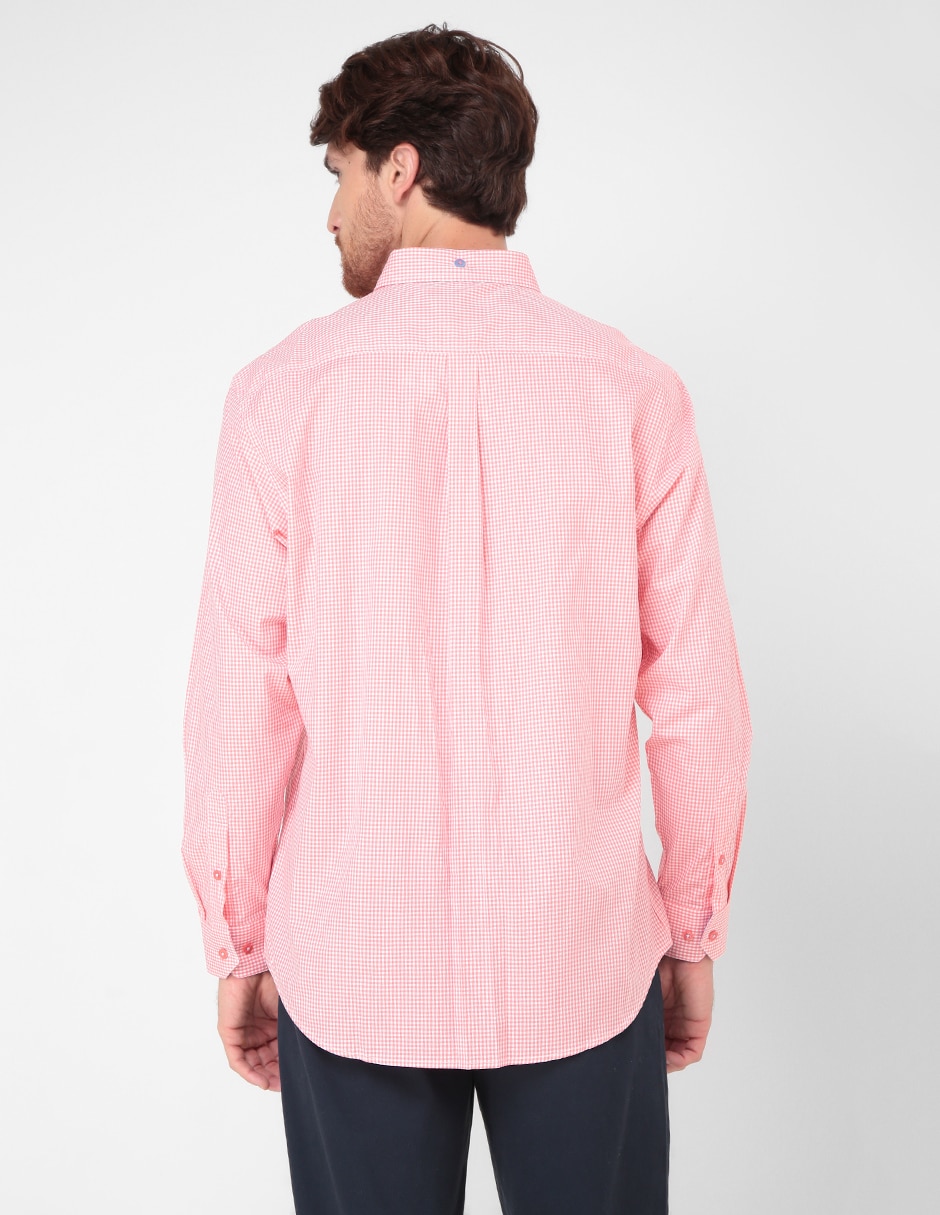 Camisa casual Ferrioni de algodón manga larga para hombre