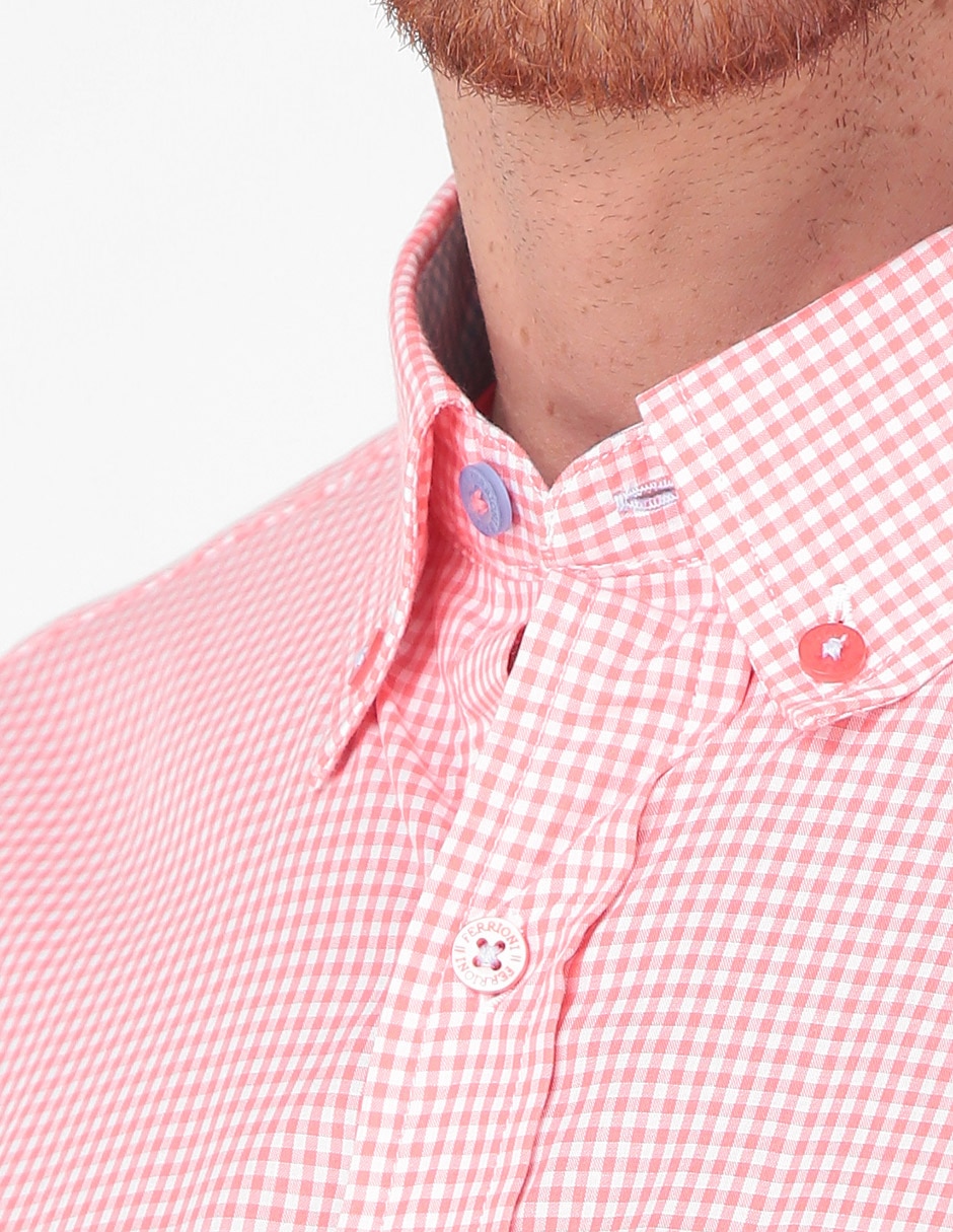 Camisa casual Ferrioni de algodón manga larga para hombre