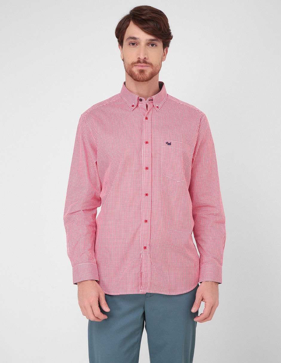 Camisa casual de algodón manga larga para hombre