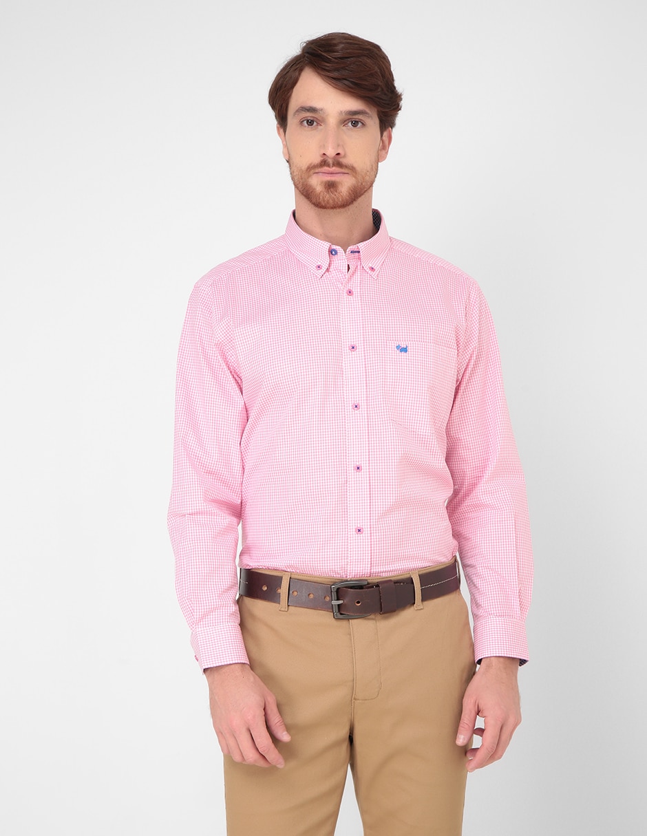 Camisa casual de algodón manga larga para hombre Camisa casual de algodón manga larga para hombre