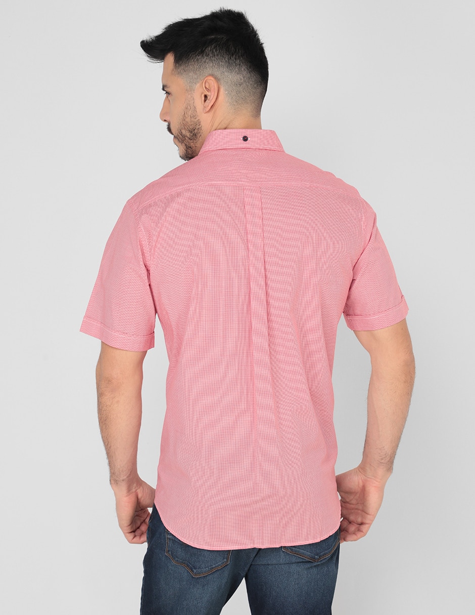 Camisa casual Ferrioni de algodón manga corta para hombre