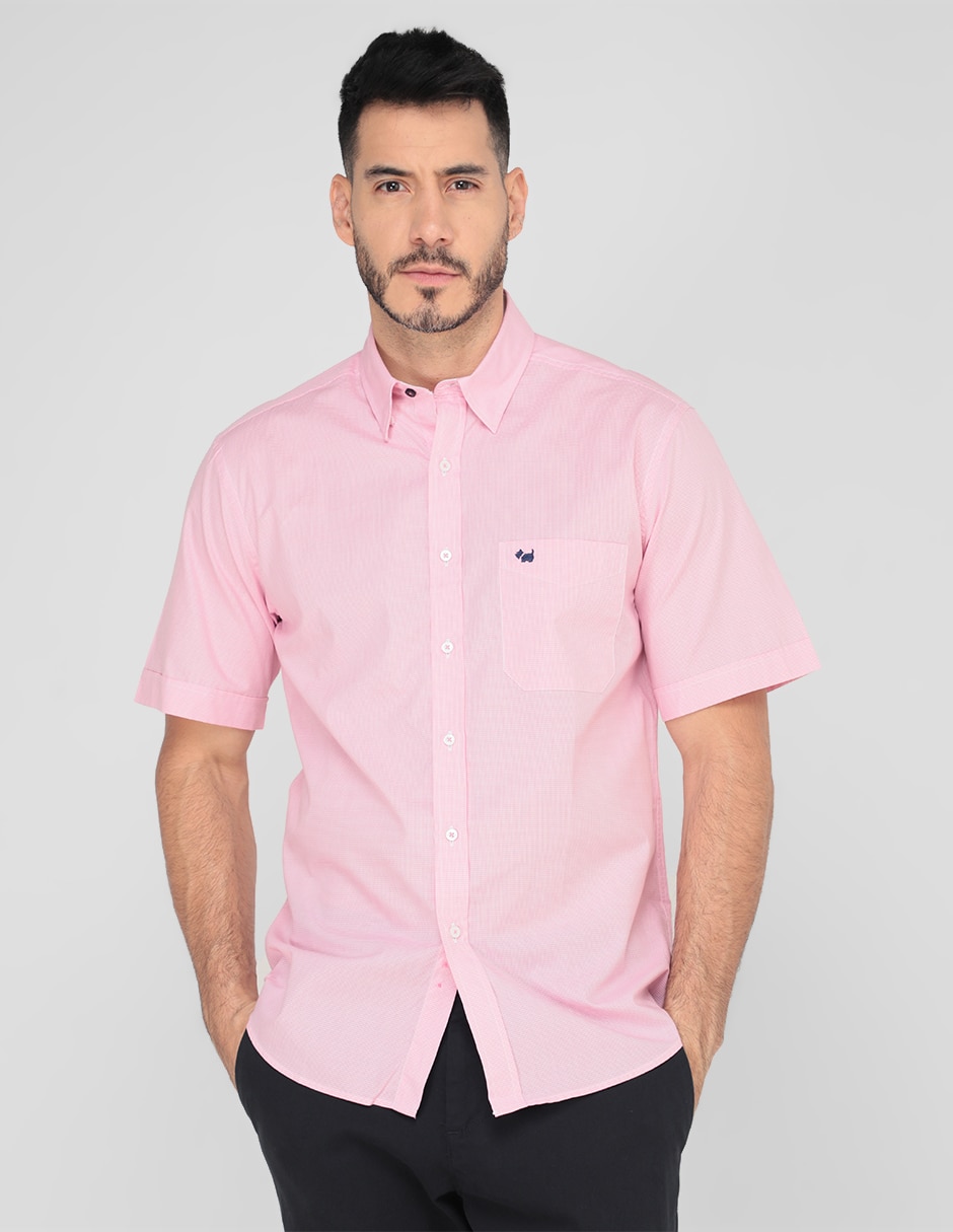Camisa casual de algodón manga corta para hombre