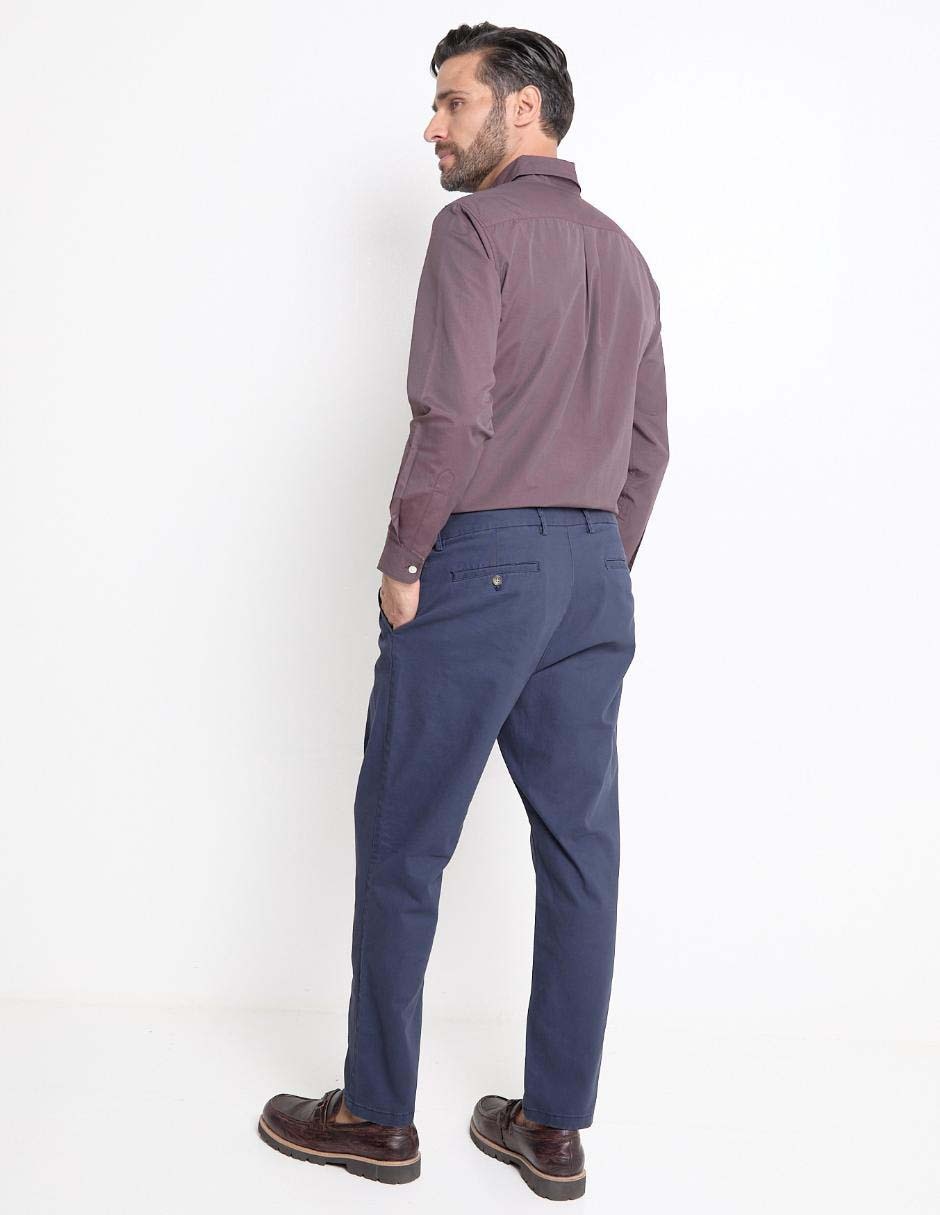Pantalón chino recto de algodón para hombre 2