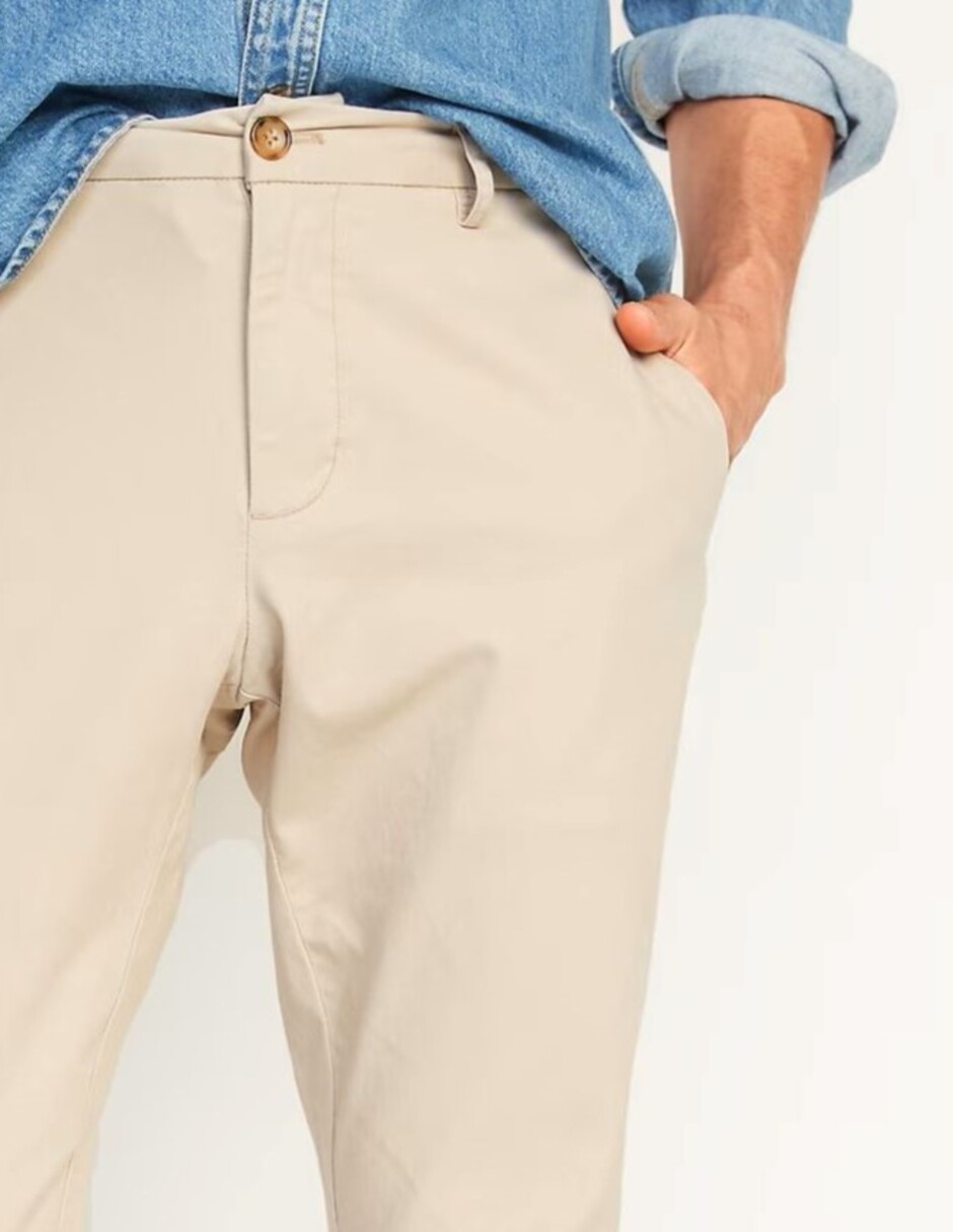 Pantalón chino recto de algodón para hombre 2