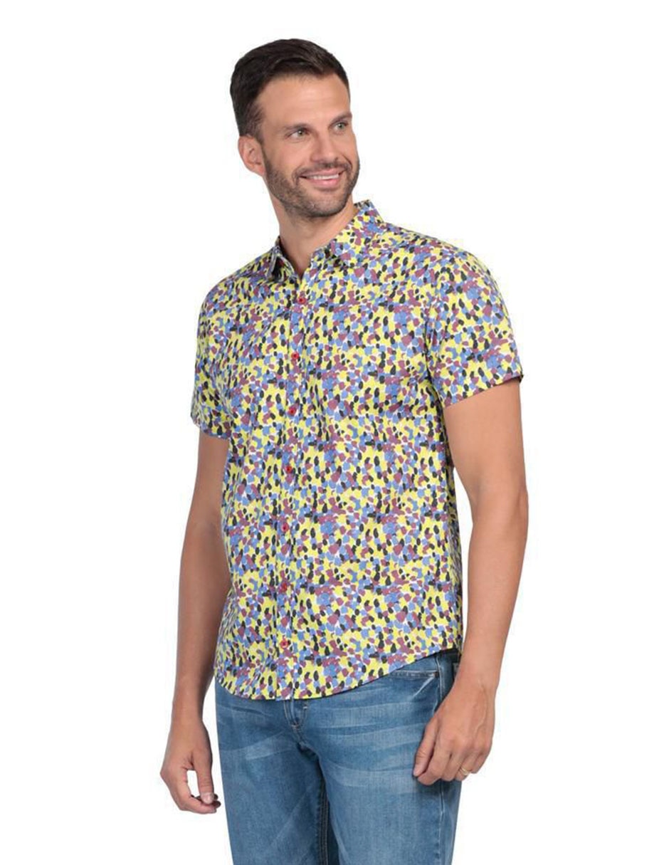 Camisa casual de algodón manga corta para hombre 5