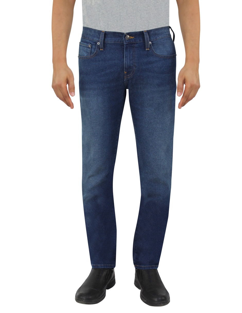 Jeans slim lavado desgastado para hombre 1
