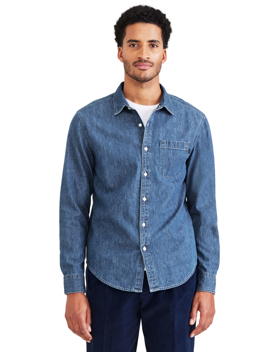 Camisa casual de algodón manga larga para hombre Camisa casual de algodón manga larga para hombre