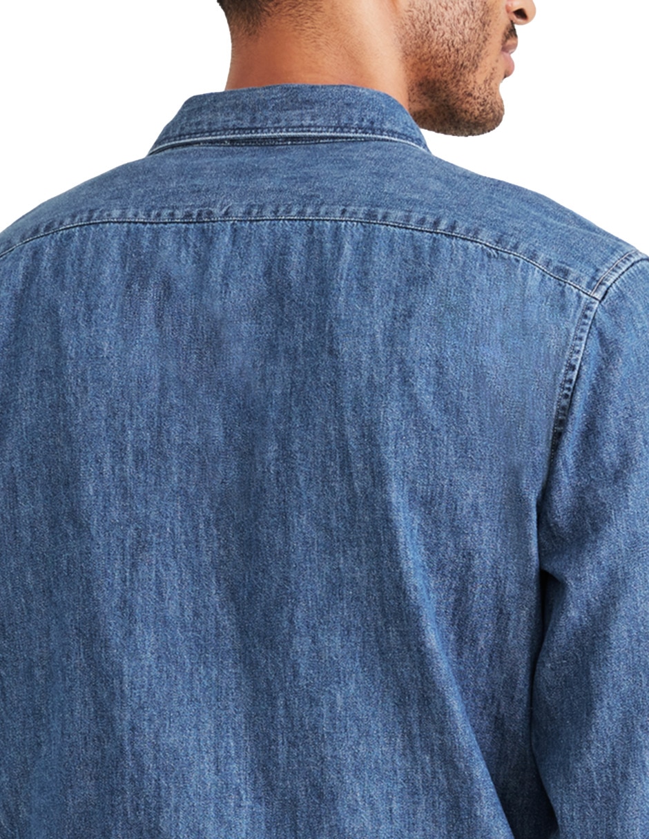 Camisa casual de algodón manga larga para hombre 4
