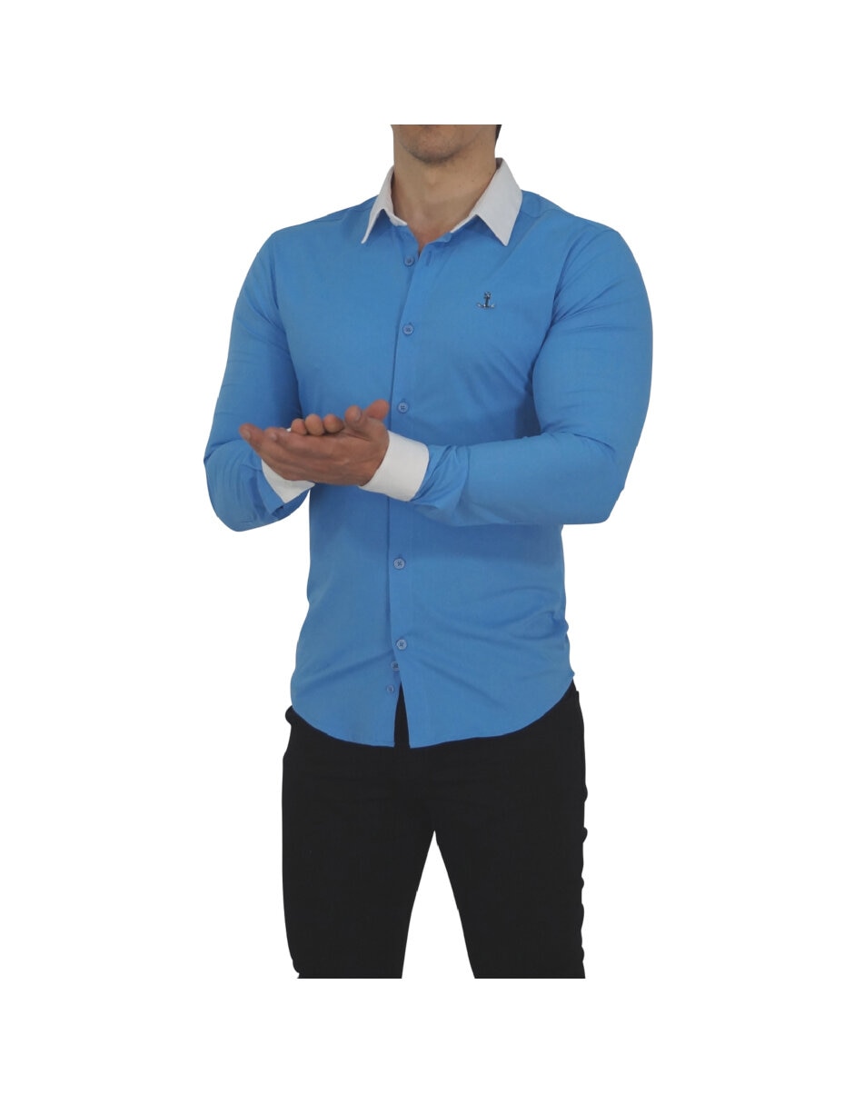 Camisa casual manga larga para hombre 2