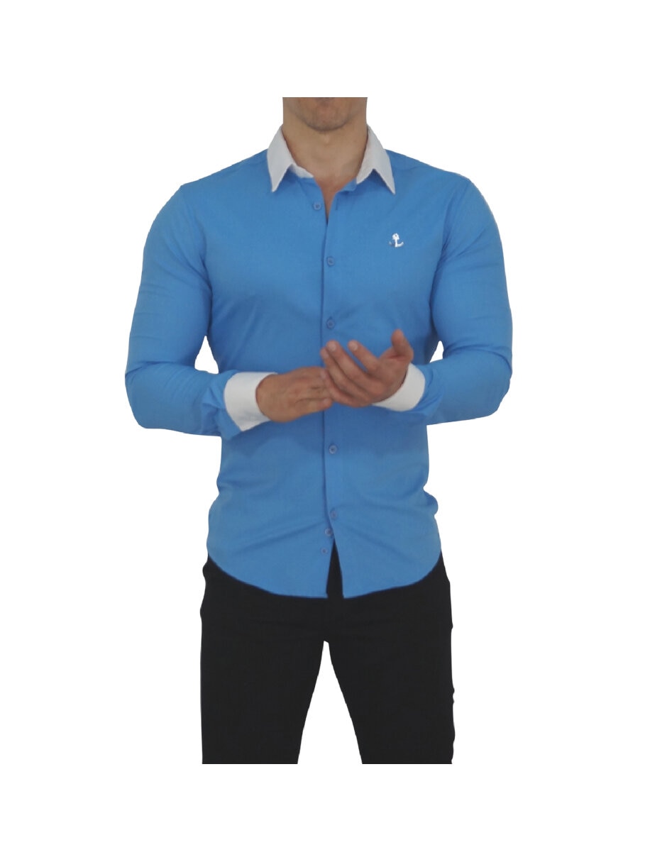 Camisa casual manga larga para hombre 4