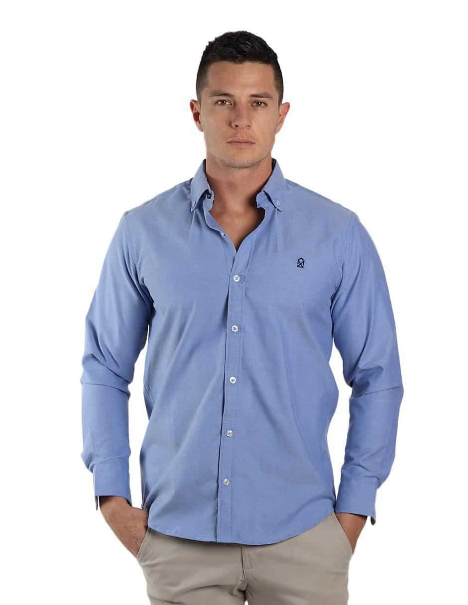 Camisa casual de algodón manga larga para hombre