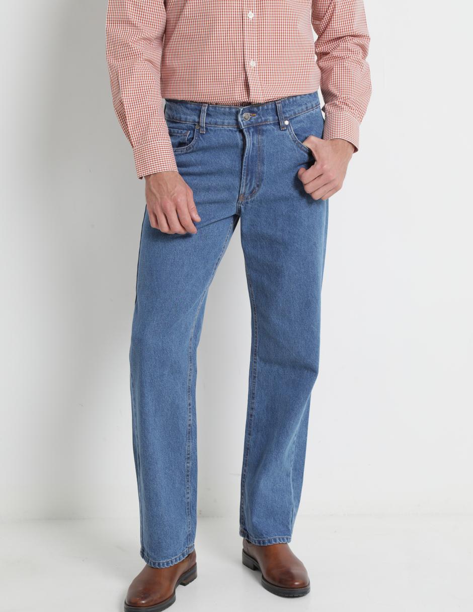 Jeans straight Regent Street lavado claro para hombre 1