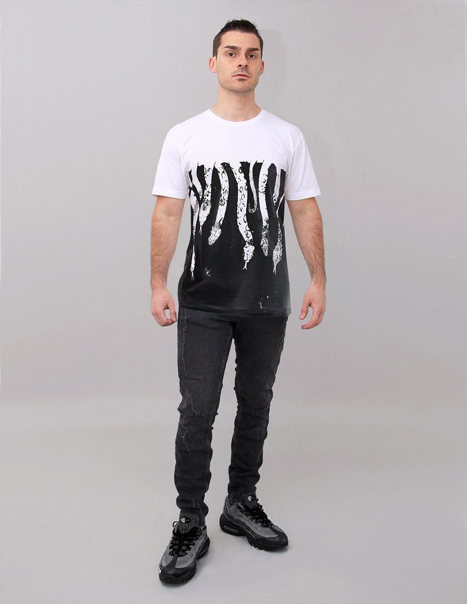 Playera Fnc Collezioni Serpente cuello redondo para hombre