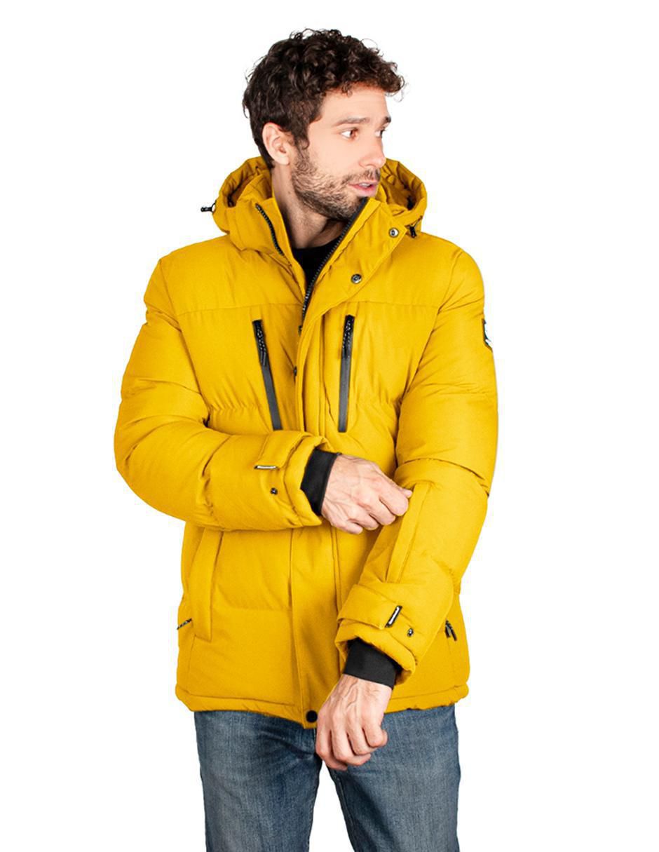 Chamarra casual capucha desmontable para hombre