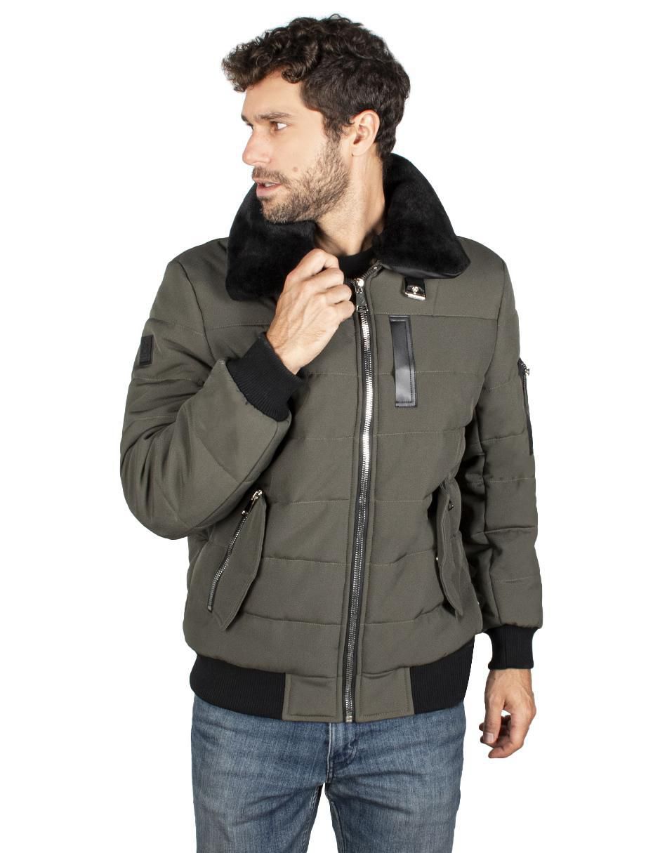Chamarra casual cuello desmontable para hombre 1
