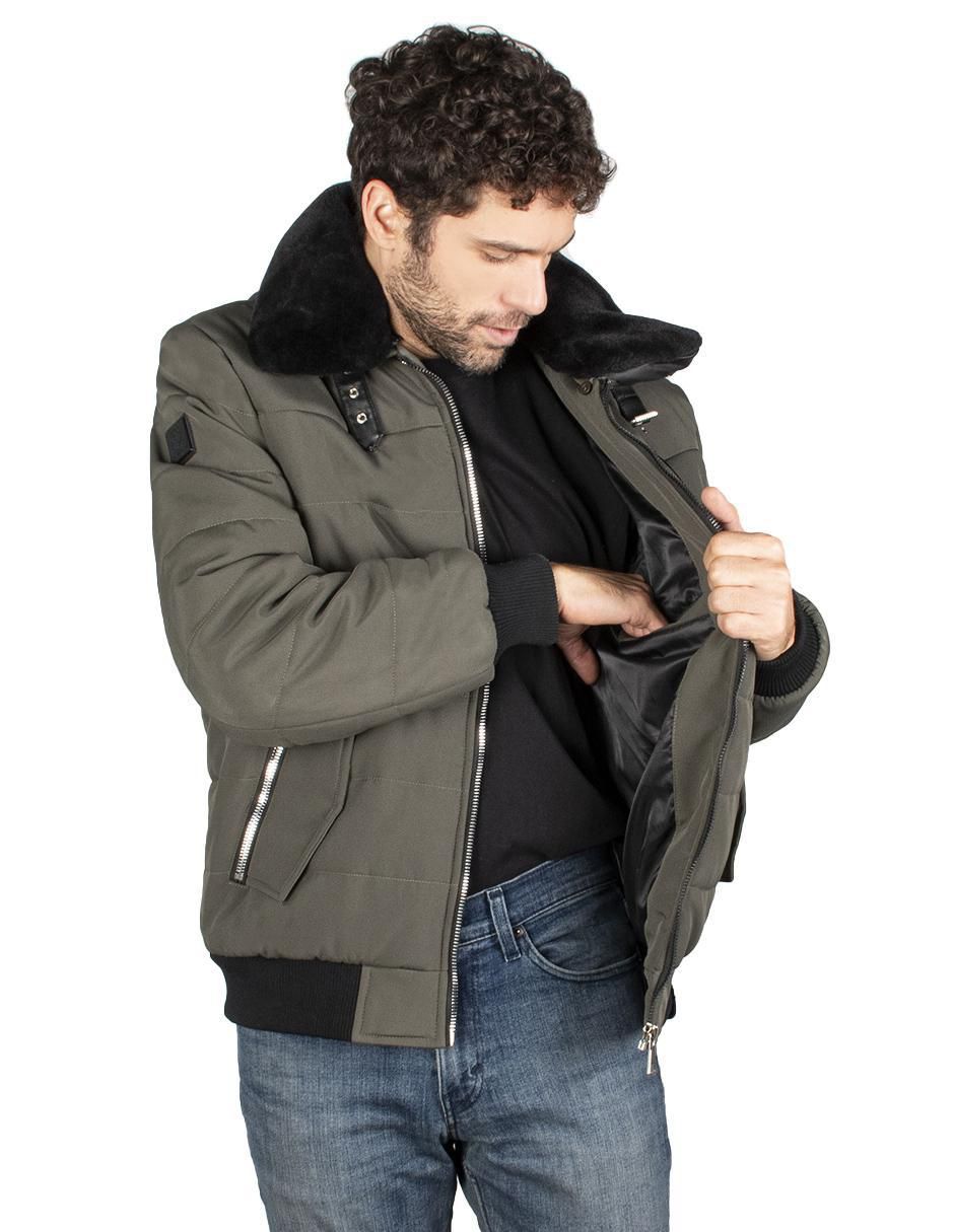 Chamarra casual cuello desmontable para hombre 2