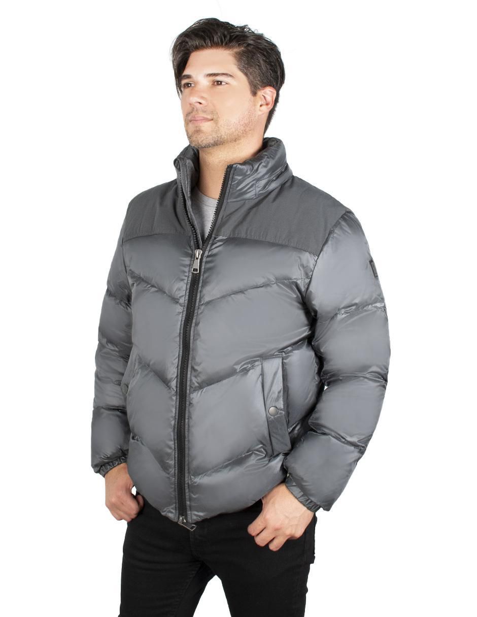 Chamarra casual cuello a contraste para hombre 3