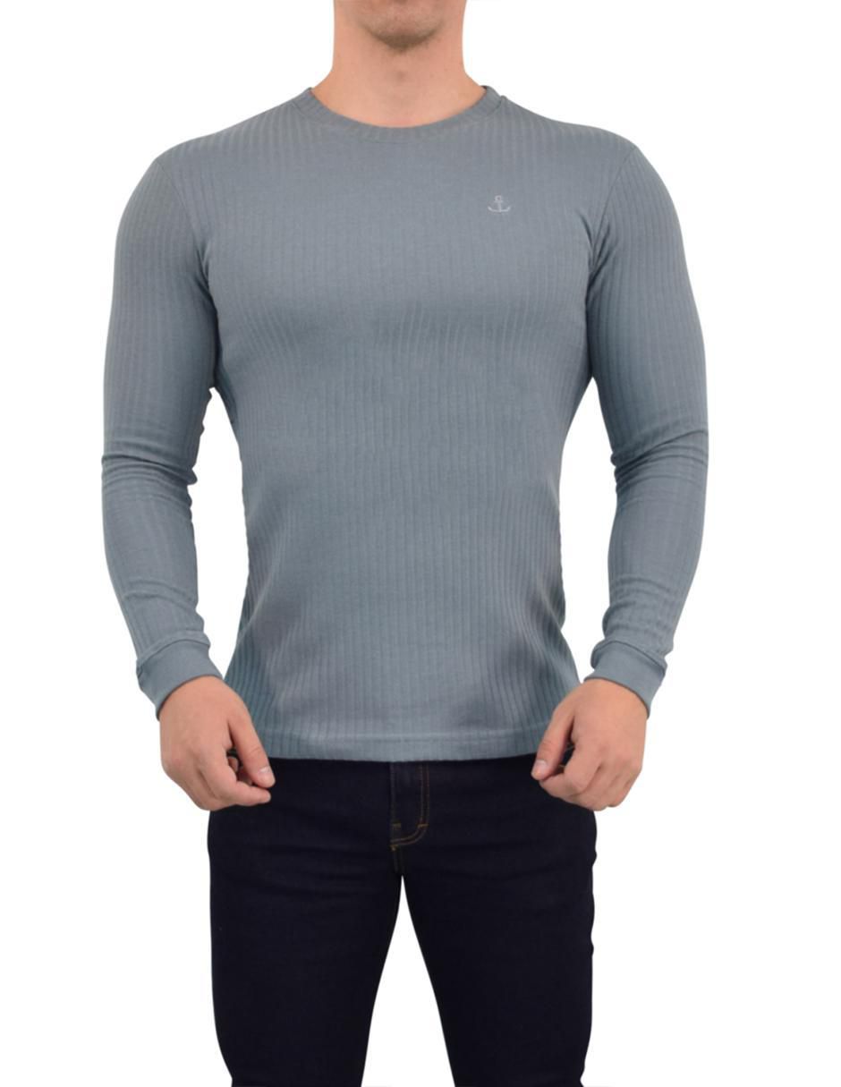 Playera Ribbed cuello redondo para hombre