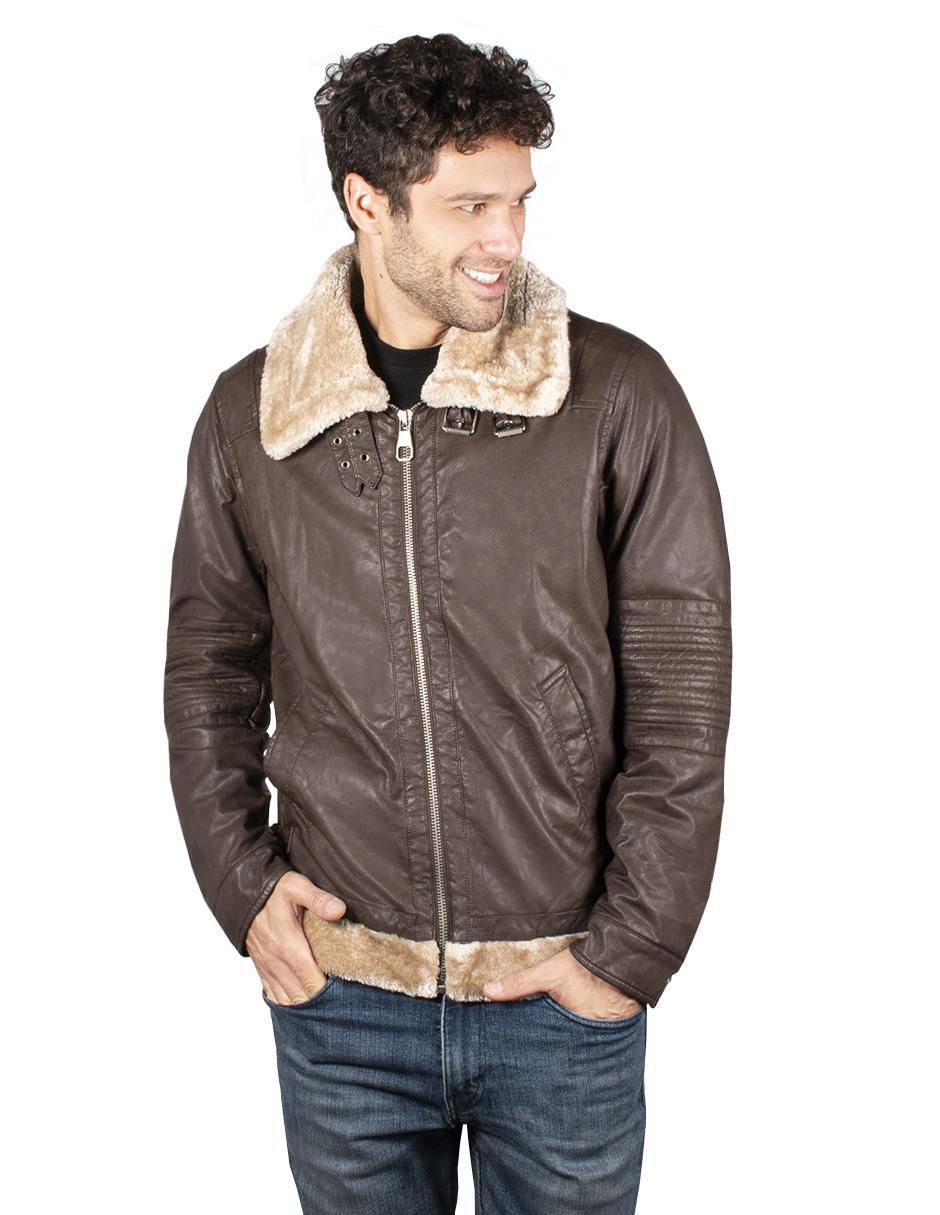 Chamarra casual impermeable cuello a contraste para hombre 1