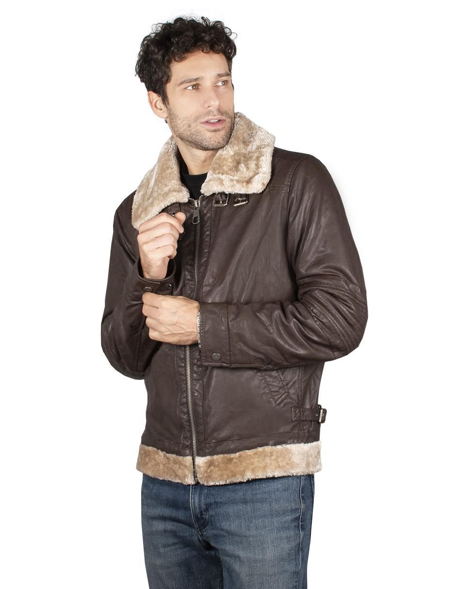Chamarra casual impermeable cuello a contraste para hombre 4