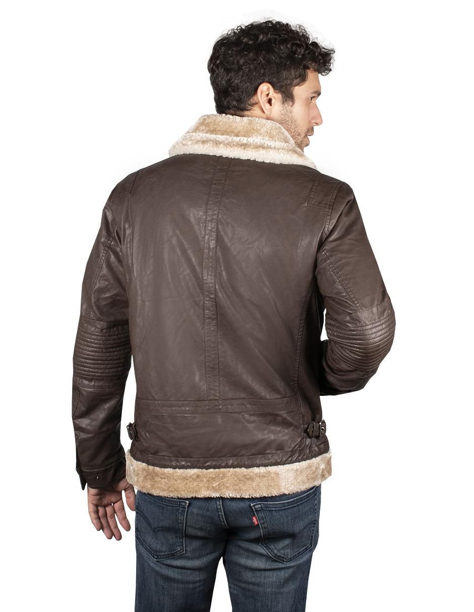 Chamarra casual impermeable cuello a contraste para hombre 3