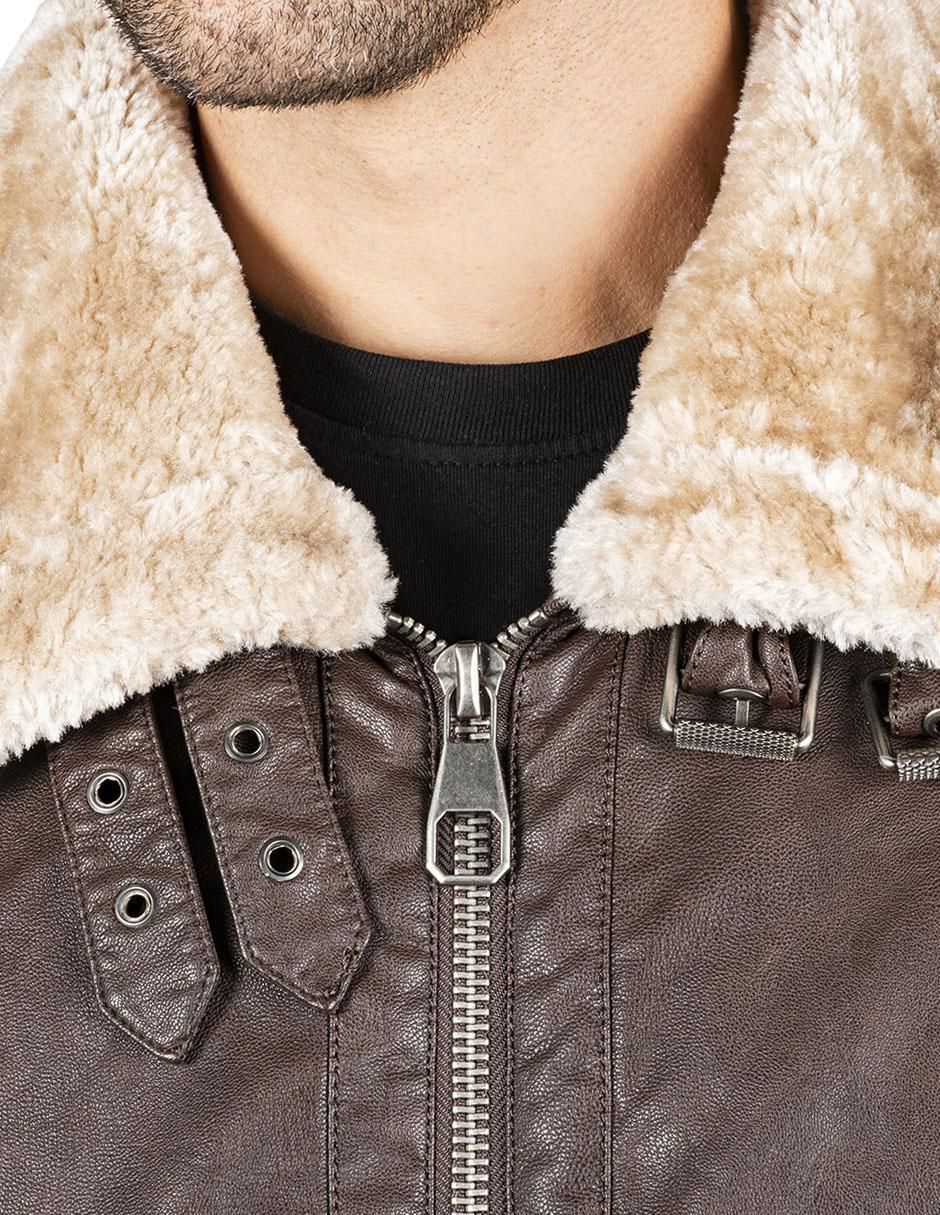 Chamarra casual impermeable cuello a contraste para hombre 2