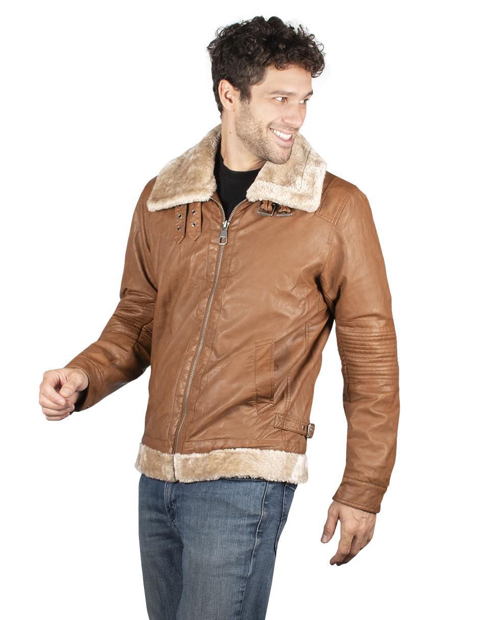 Chamarra casual impermeable cuello a contraste para hombre 3