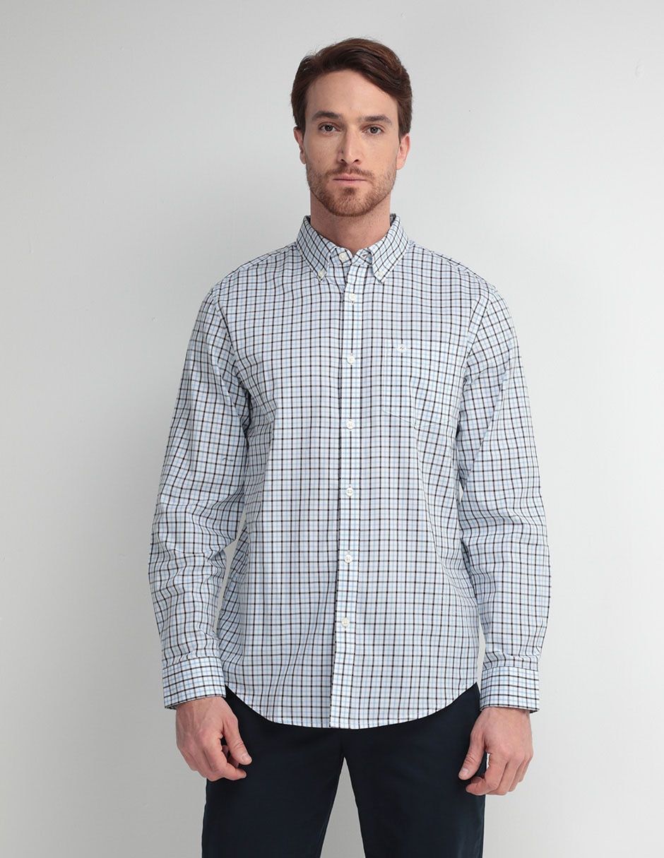 Camisa casual de algodón manga larga para hombre Camisa casual de algodón manga larga para hombre