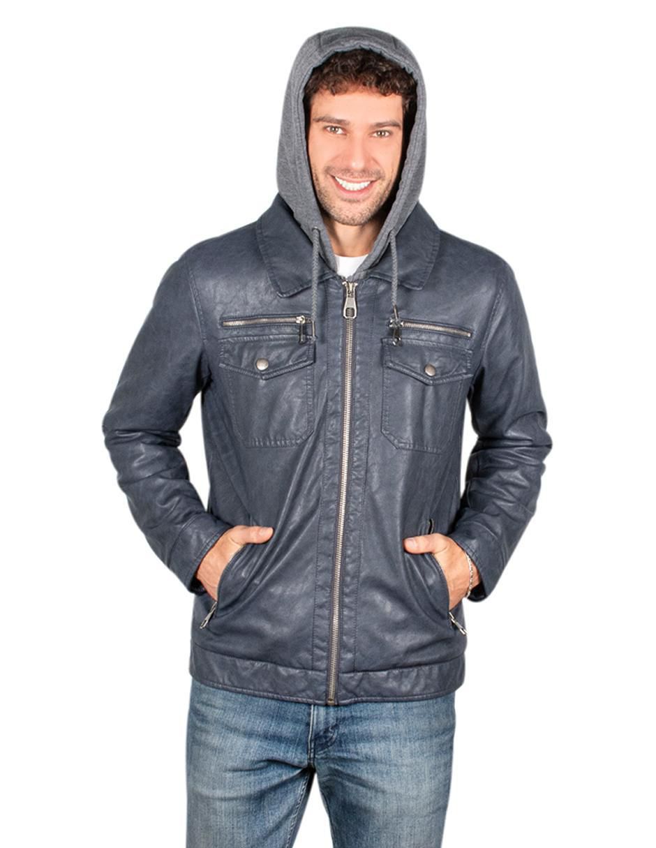 Chamarra casual impermeable capucha desmontable para hombre 4
