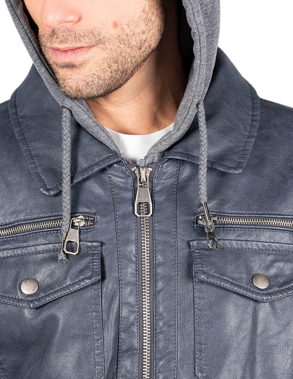 Chamarra casual impermeable capucha desmontable para hombre 5