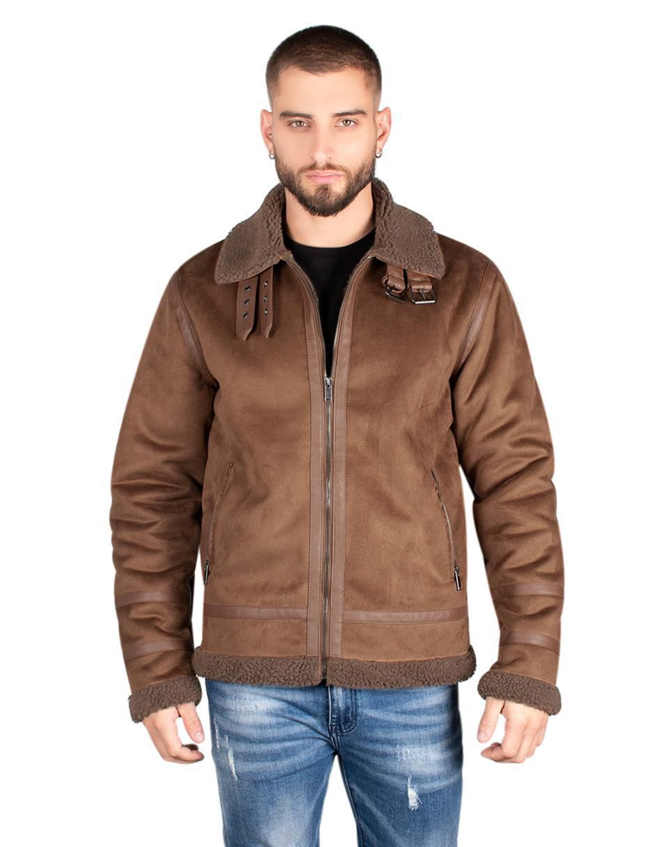 Chamarra casual cuello a contraste para hombre Chamarra casual cuello a contraste para hombre
