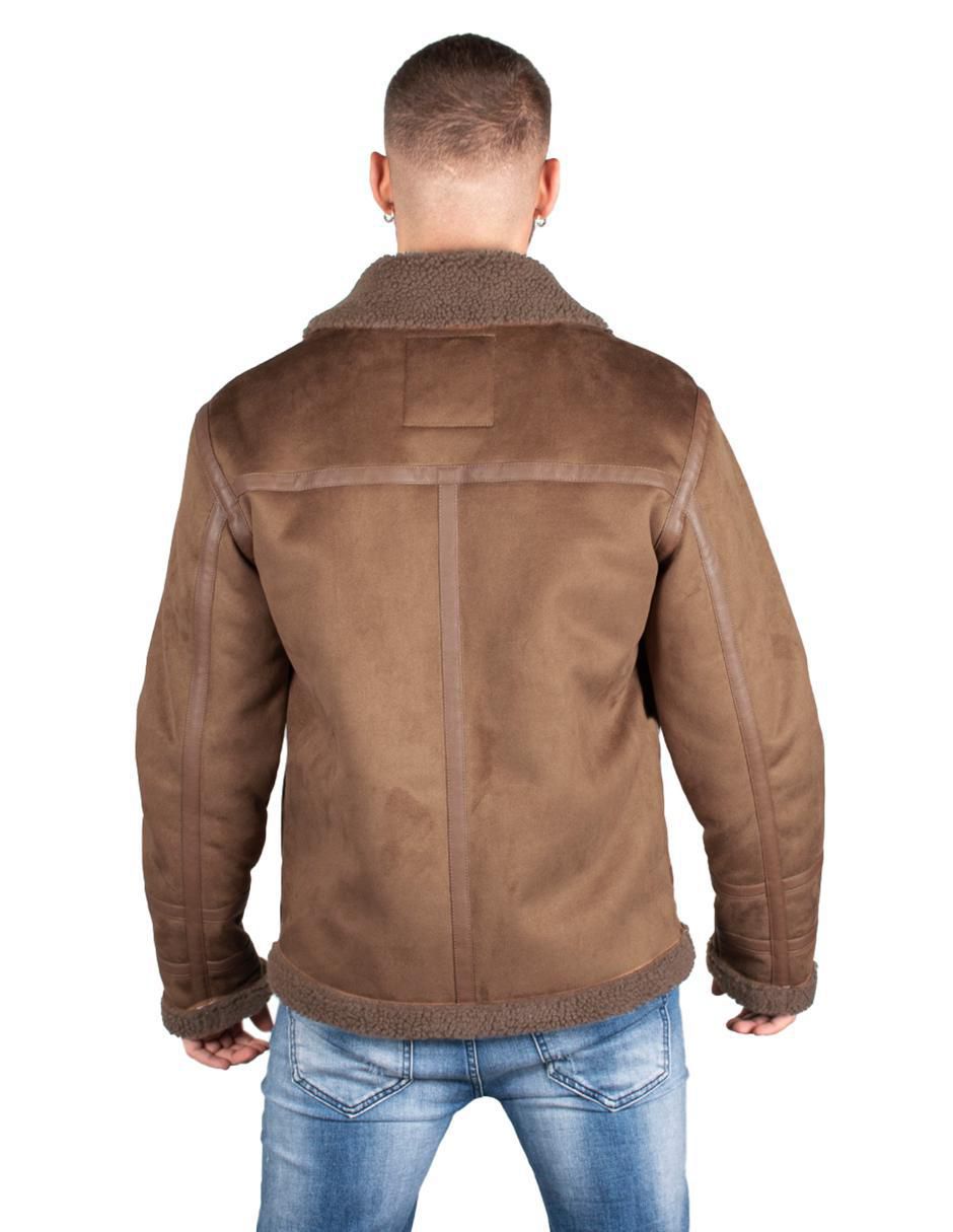 Chamarra casual cuello a contraste para hombre 4