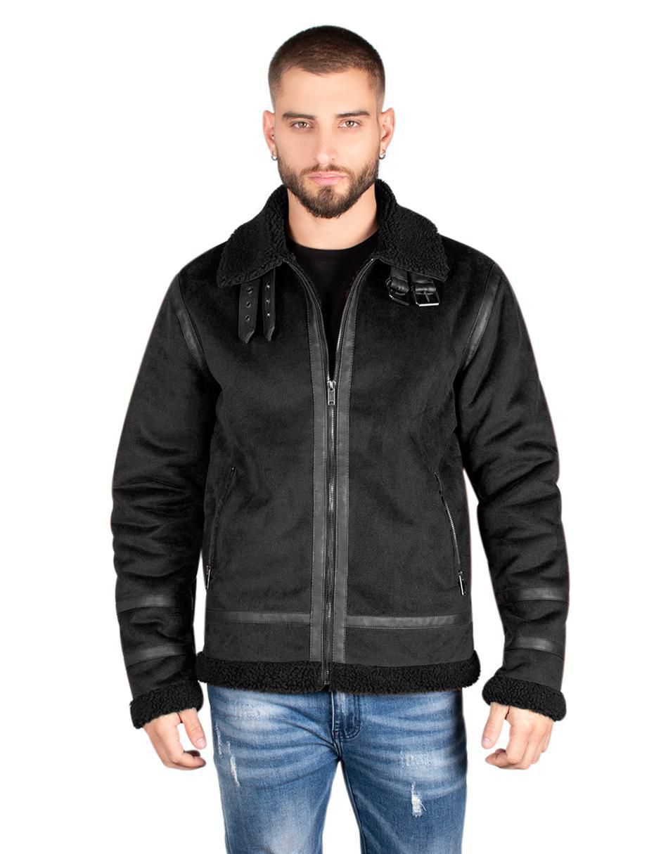Chamarra casual cuello a contraste para hombre Chamarra casual cuello a contraste para hombre