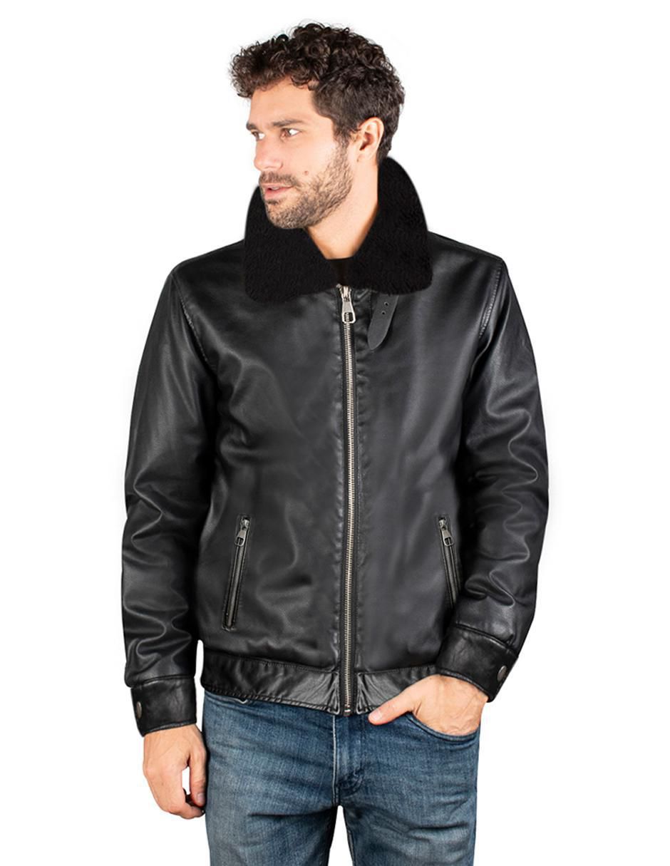 Chamarra casual impermeable cuello a contraste para hombre Chamarra casual impermeable cuello a contraste para hombre
