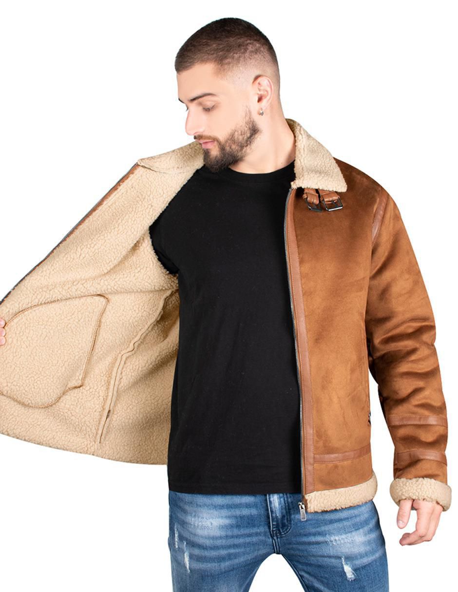 Chamarra casual Greenlander cuello a contraste para hombre