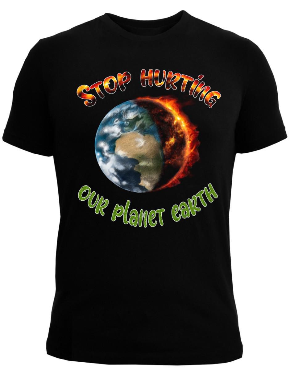 Playera Planeta Azul Calentamiento Global Ecología cuello redondo para hombre 2
