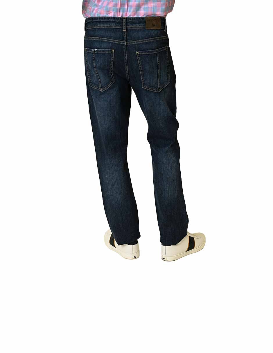 Jeans straight deslavado para hombre 4