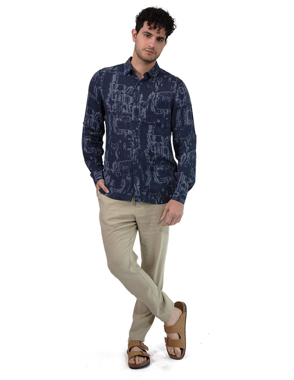 Camisa casual de algodón manga larga para hombre Camisa casual de algodón manga larga para hombre