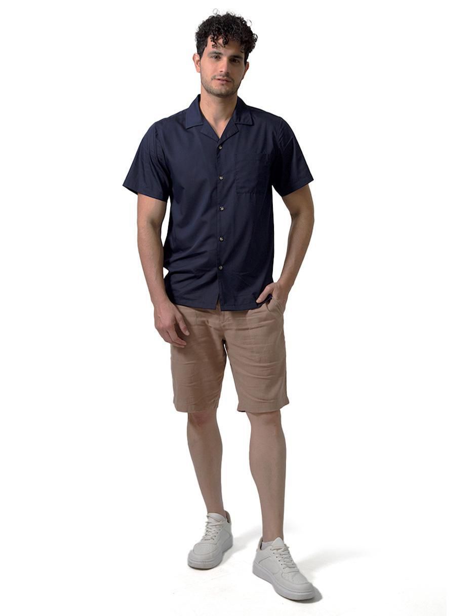 Camisa casual de algodón manga corta para hombre