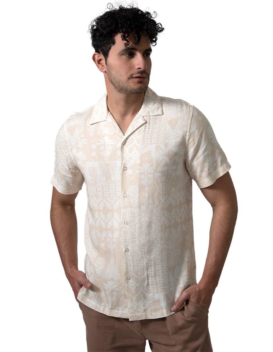 Camisa casual de algodón manga corta para hombre
