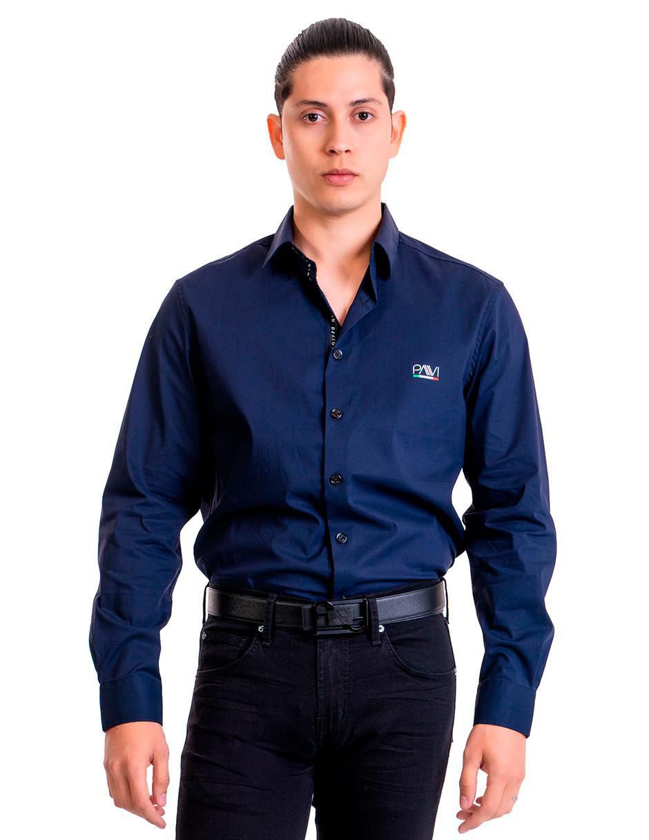 Camisa casual de algodón manga larga para hombre